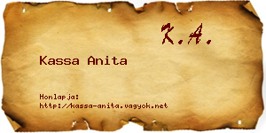 Kassa Anita névjegykártya